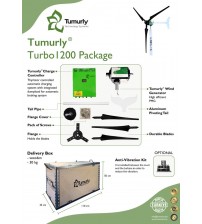 Tumurly® Turbo1200 - 1200W Yatay Rüzgar Türbini + Şarj Kontrol Cihazı + Dumpload